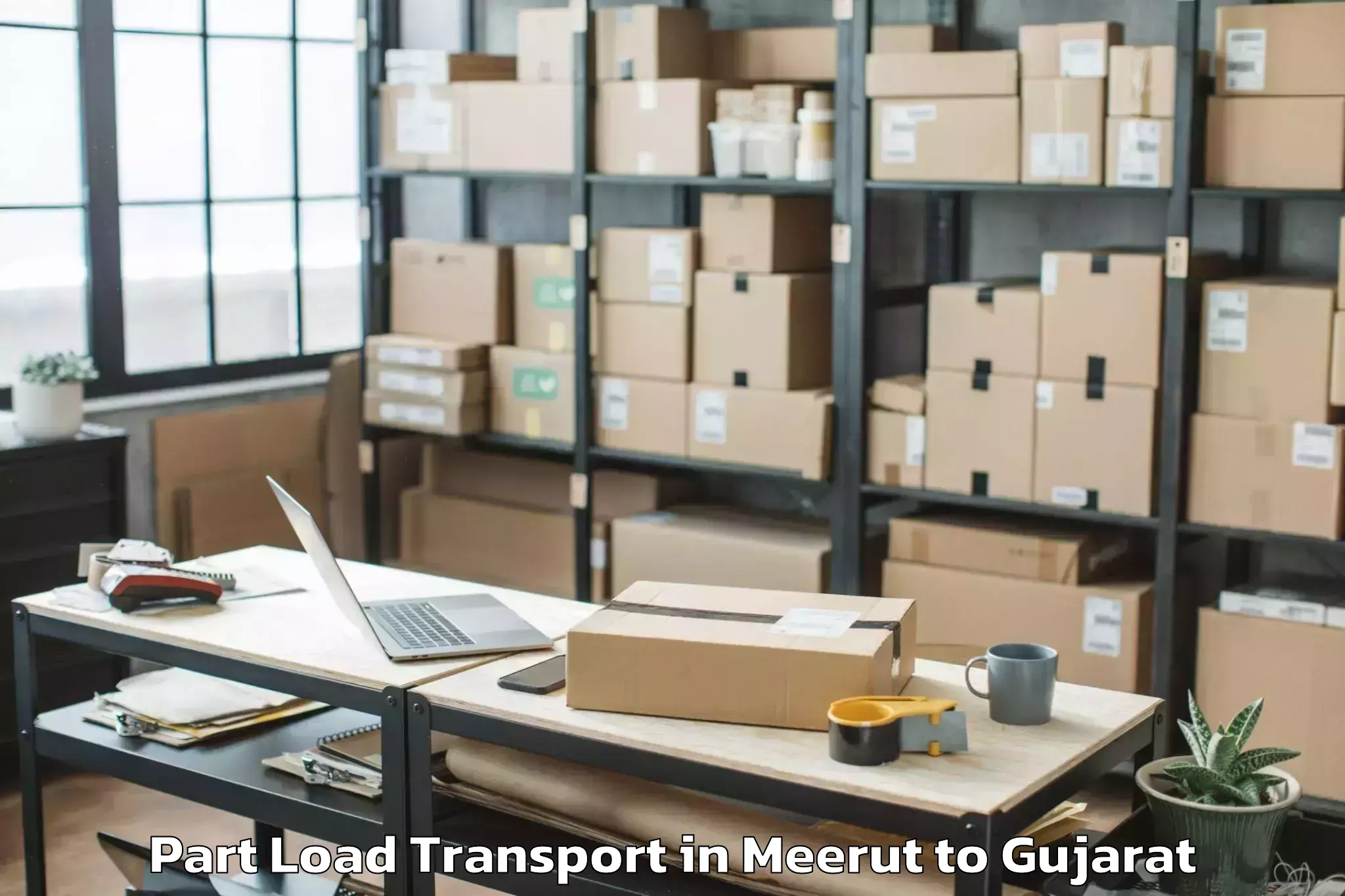 Leading Meerut to Vadgam Part Load Transport Provider